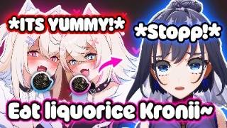 FuwaMoco Keep Insisting Kronii To Eat Liquorice And Kronii Couldnt Say No【Hololive】