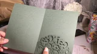 How to create this Laser Cut Pocket Fold Wedding Invitation with your Cameo or Cricut