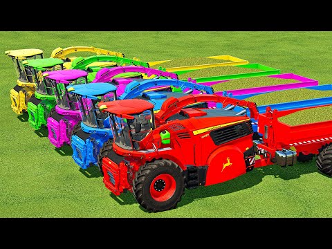 MAKE & TRANSPORT CHAFF WITH MAN & JOHN DEERE FORAGE HARVESTERS - Farming Simulator 22