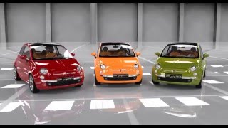 Fiat 500 Green Orange Red