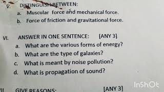 std- 6th, Science Semester Exams Question Paper/Final Exam #semester