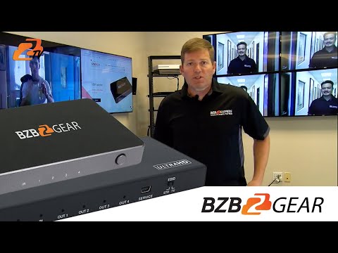 BZBGear 4-Port 4K 18Gbps UHD HDMI Splitter with HDMI 2.0b, HDCP 2.2, HDR and 3D Support