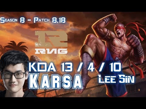 RNG Karsa LEE SIN vs TALIYAH Jungle - Patch 8.18 KR Ranked