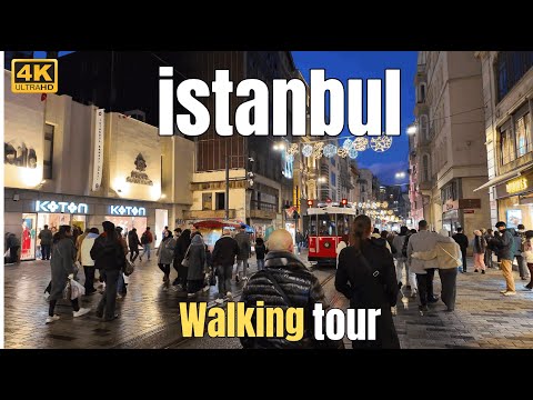 Istanbul Walking Tour 4K - Evening Walk on Istiklal Street & Taksim Square