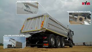 Scania CNG med WIELTON tippvagn och HYVA hydraulik
