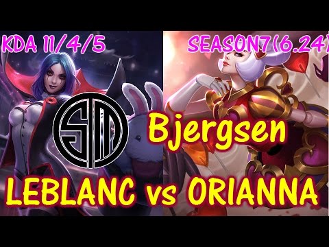 TSM Bjergsen Leblanc vs Orianna / Solo Ranked full game / KDA11-4-5【LOL NA】【Pro Replay】