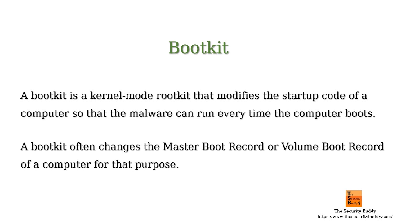 Rootkit vs. Bootkit - What is the difference between a rootkit and bootkit?