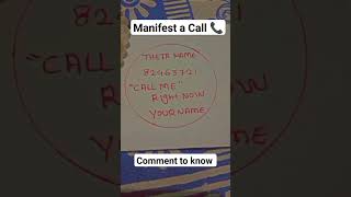 Manifest a Call from someone 📞❤️ #trending #fypシ #shortsvideo