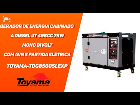 Gerador de Energia Cabinado a Diesel TDG8500SLEXP 4T 498cc 7KW Mono Bivolt com AVR e Partida Elétrica  - Video