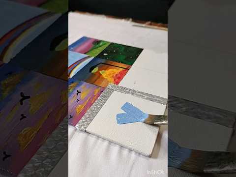 Easy mini flower painting - moodboard part 7 #viral #art #flowerpainting #shorts