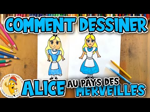 Comment dessiner ALICE AU PAYS DES MERVEILLES facile