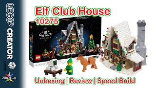 YouTube thumbnail: Christmas LEGO 10275 Elf Club House - Unboxing, Speed Build & Video Review | LEGO Creator 10275