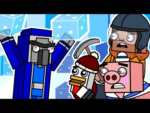 CHILLAGERS & ICE CAVES!! | Block Squad (Minecraft Animation)