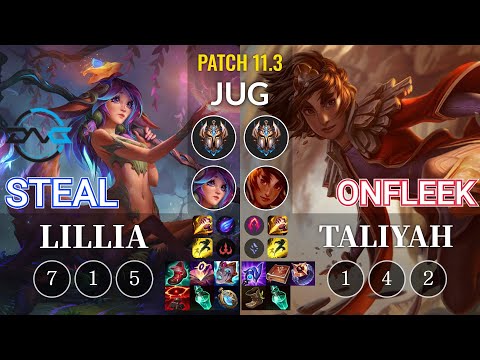 DFM Steal Lillia vs OnFleek Taliyah Jungle - KR Patch 11.3