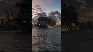 It's a nighttime spectacle to see the MSC Seascape Cruise set sail