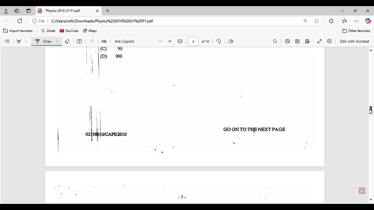 Cape Physics Paper 1 2010