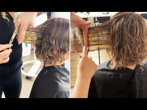Layered Bob Haircut Tutorial for Curly Hair | Tips for...