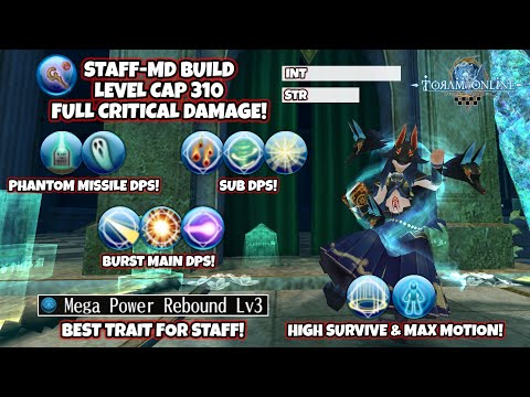 Toram Online - Staff MD INT-STR Build Level Cap 310 With Necromancer Skills! | Best Trait for Staff!