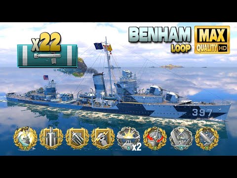 Destroyer Benham: Torpedo terror on map Loop - World of Warships
