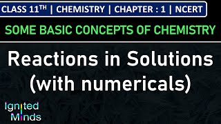 Class 11th Chemistry | Reactions in Solutions (with numericals) | Chapter 1