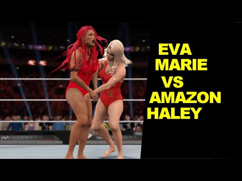 WWE 2K17 Eva Marie vs Amazon Haley - Baywatch Match