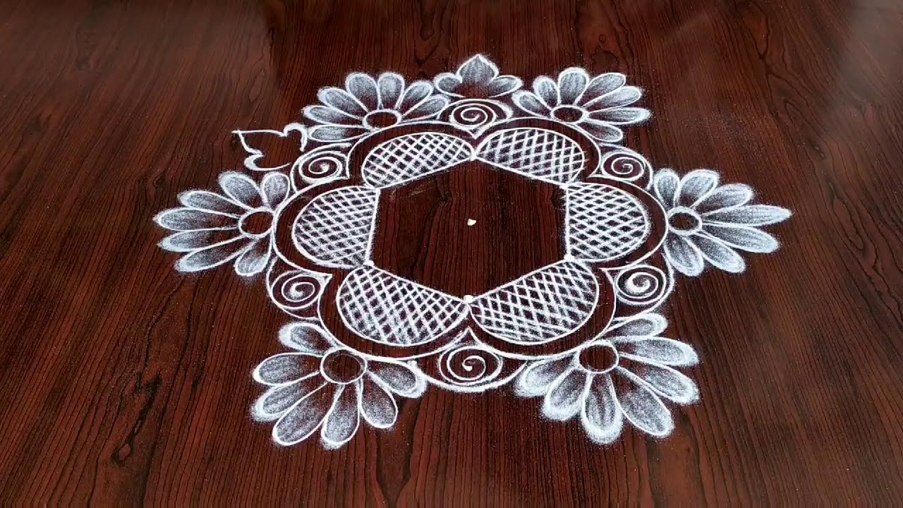 akshaya trithiya special rangoli design muggulu 5*3 dots by sresta rangoli