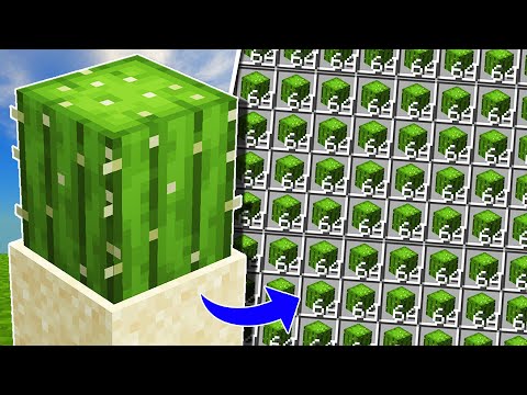 The Best and Easiest Minecraft Cactus Farm Without Redstone! Tutorial | Guide