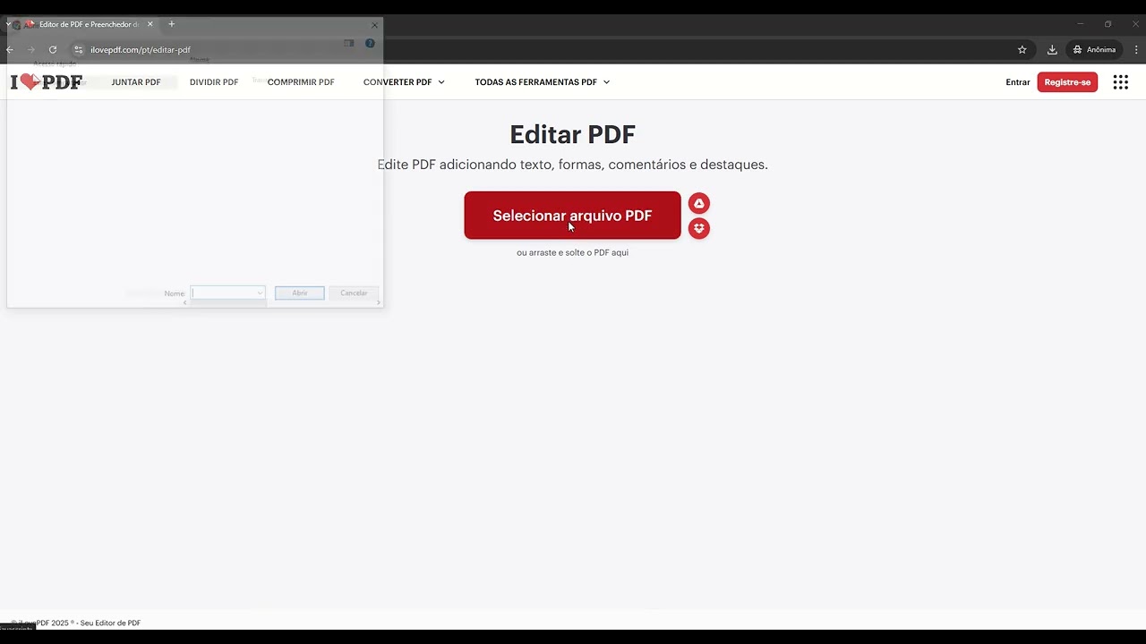 Orientação de edição de PDF para o Censo SUAS