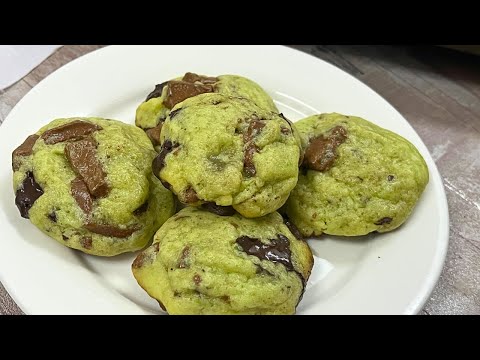 Mint chocolate chip cookies recipe | Crispy & soft cookies #mintcookies #chocolatechipcookies #mint