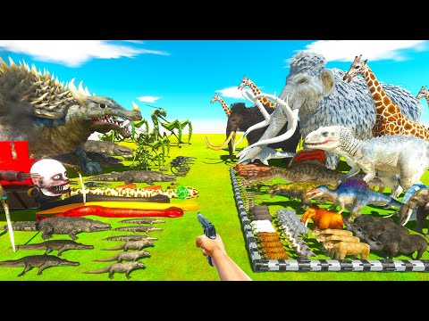 Animal Fight Night | Reptiles vs Animals and Carnivore Dinosaurs - Animal Revolt Battle Simulator