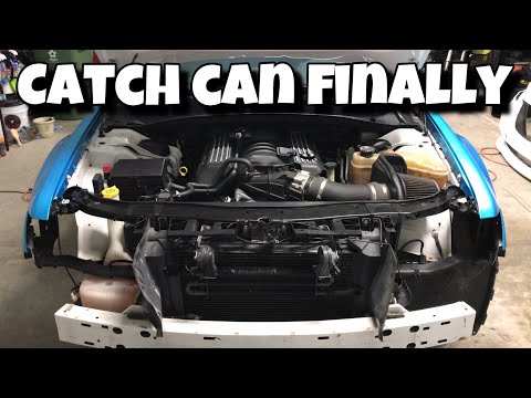 Mishimoto catch can install Chrysler 300 SRT8 6.4 | Radiator Core support swap | Chrome delete done