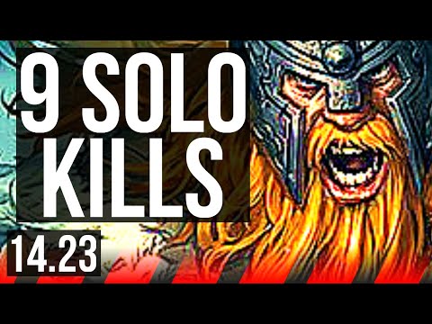 OLAF vs CASSIOPEIA (TOP) | 9 solo kills | KR Grandmaster | 14.23