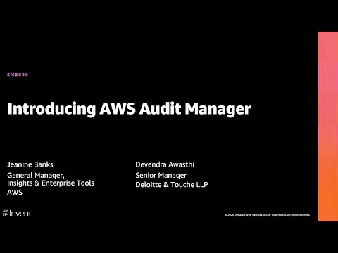 AWS re:Invent 2020: Introducing AWS Audit Manager - YouTube