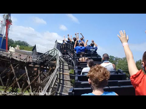 Back row point of view footage of Cedar Creek Mine Ride