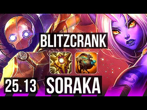 BLITZCRANK & Lucian vs SORAKA & Ezreal (SUP) | KR Master | 25.13