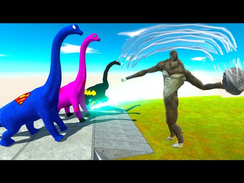 TITAN BEAST vs BRACHIOSAURUS PARKOUR DEATH FALL MISSION - ARBS
