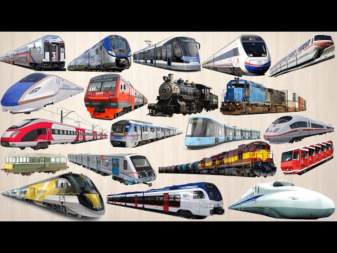 Trains for Kids | Railway Vehicles - Trains and Subways | Intercity, Double Decker, Maglev, Tram