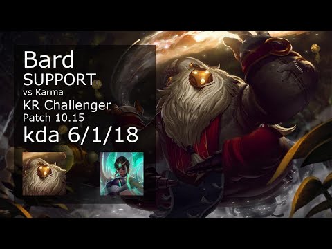 Bard Support & Ashe vs Karma & Kai'Sa - KR Challenger 6/1/18 Patch 10.15 // [롤] 바드 vs 카르마 서폿