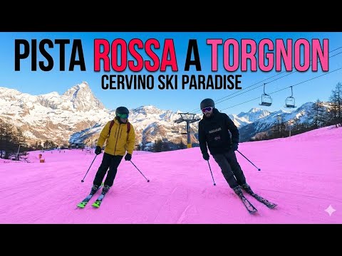 Torgnon Ski Pista Rossa Con il primo