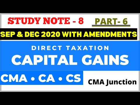 Capital Gains | Direct Taxation | CMA Inter | CA Inter | CMA Junction |
