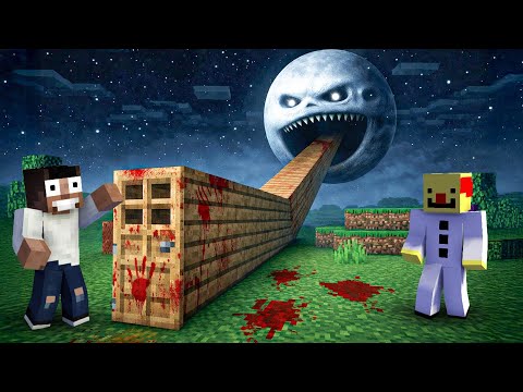 Minecraft, We found a GIANT DOOR to the CURSED MOON || Minecraft Mods || Minecraft gameplay