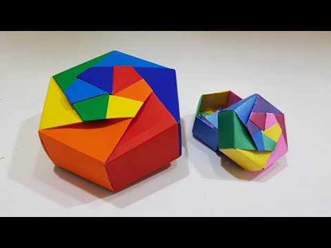 Origami Hexagonal Gift Box(Modular) - How to make Origami Gift Box _ EASY