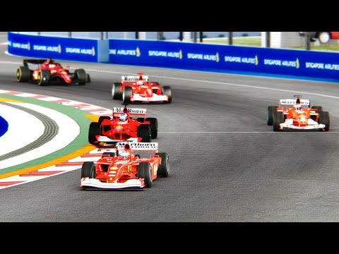 Ferrari F1 2022 vs Ferrari F1 2000-2001-2003-2004 at Singapore GP