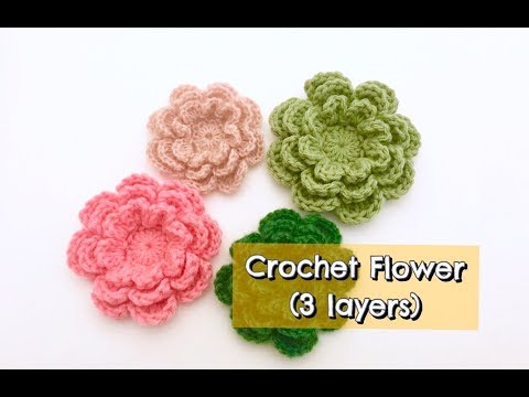 How to Crochet Flower (3 layers)