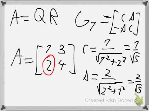 Numerical QR factorization with Givens rotation Example 3 (old, see description)