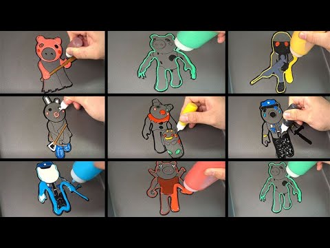 ROBLOX PIGGY JUMPSCARES PANCAKE ART - PIGGY, CLOWNY, BUNNY, POLEY, Dinopiggy, Parasee, Torcher,Poley