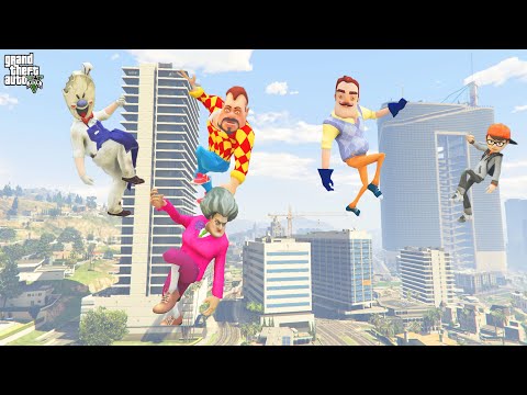 YETENEK KAPIŞMASINDA NİNJA OLDULAR 😱 GTA 5  Hello Neighbor - Scary Teacher Dark Riddle Challenge