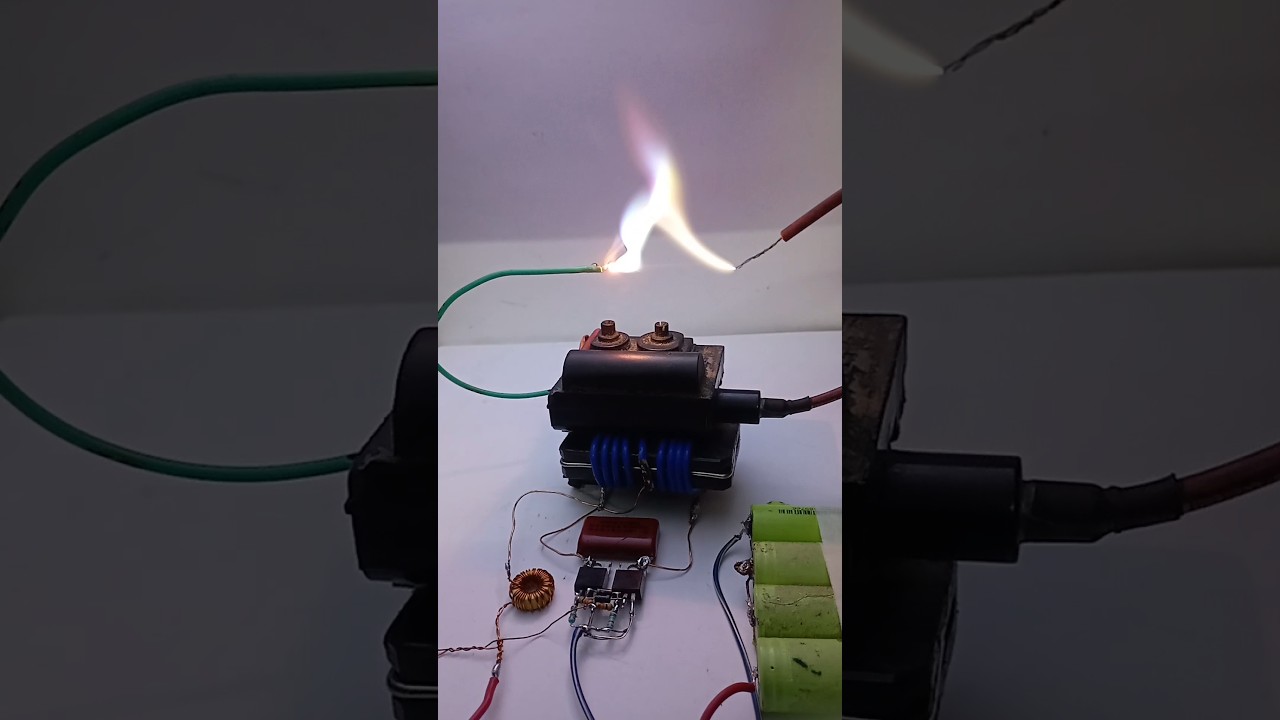 Highvoltage arcs😨⚠️🔥#diy #shorts #hvac