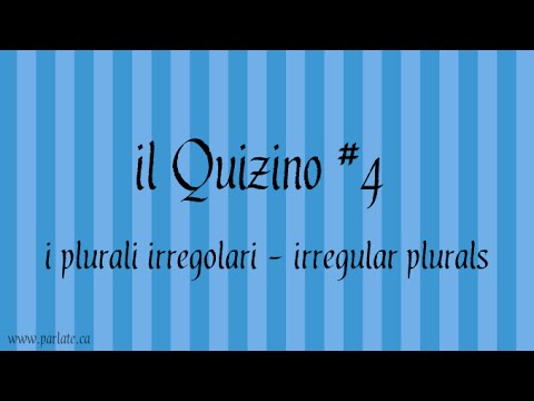 Il Quizino #4 - the Italian grammar quiz | Irregular Plurals