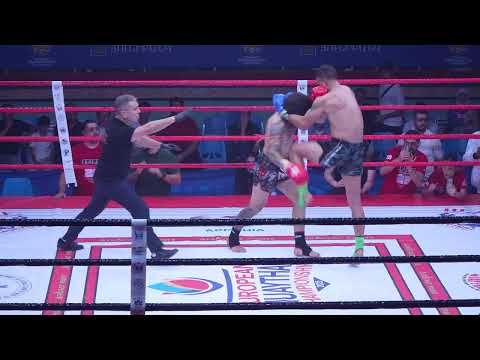 Roman Kalashyan Arm vs Adel Fathizade Iran.17th . European Muaythai Championship.Pro Final - 71 kg